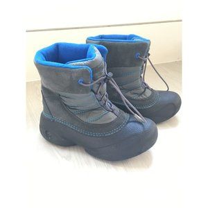 Columbia Techlite Kids Winter Boots Size-1__Suede & synthetic Blue/grey